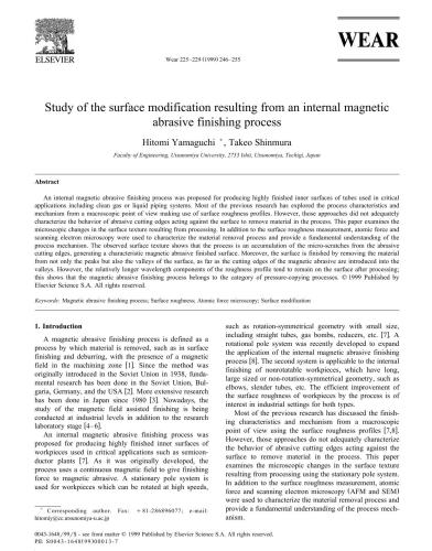 Study of the surface modification resulting from an internal magnetic abrasive finishing process
