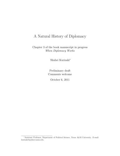 A Natural History of Diplomacy