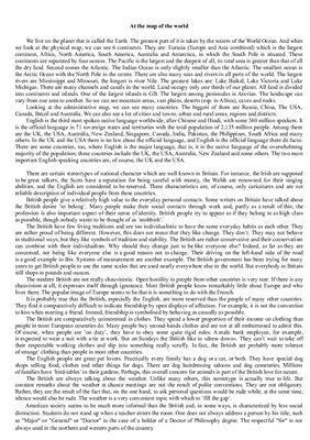 At the map of the world