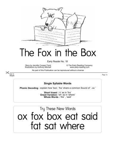 Early Reading: No.18 The Fox in the Box (Pupil's Book + Teacher's Guide)