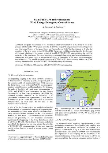 UCTE-IPS/UPS Interconnection: Wind Energy Emergency Control Issues