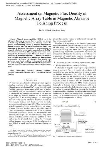 Assessment on magnetic flux density of magnetic array table in magnetic abrasive polishing process