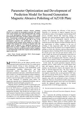 Parameter optimization and development of prediction model for second generation magnetic abrasive polishing of AZ31B plate