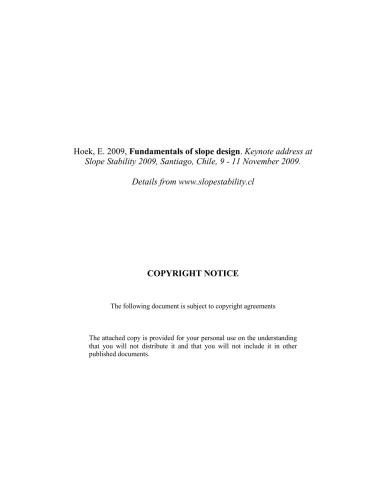 Fundamentals of slope design