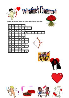 Valentine's Crossword Worksheet