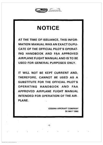 Cessna-172P Skyhawk Information Manual