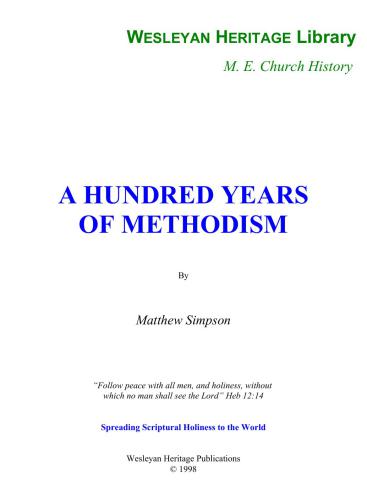 A Hundred Years of Methodism