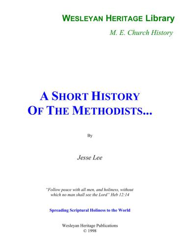 A Short Story of the Methodists (1766-1809)
