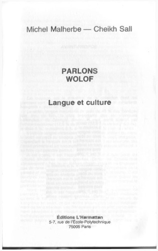 Parlons Wolof: langue et culture