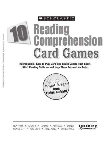 10 Reading Comprehension Card Games