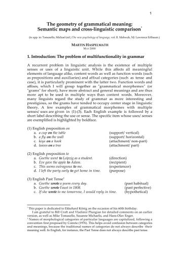 The geometry of grammatical meaning: Semantic maps and cross-linguistic comparison