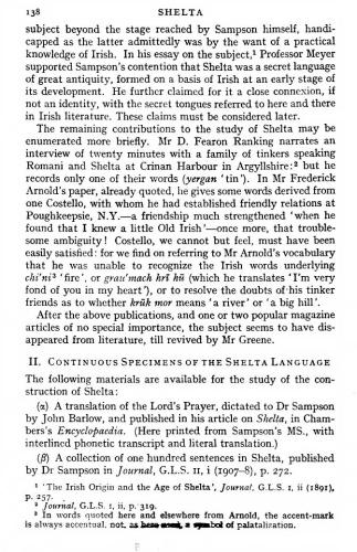 The secret languages of Ireland, Chapter 6: Shelta