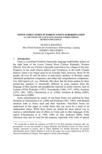 Finite structures in Forest Enets subordination