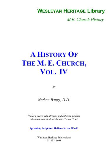 A History of the Methodist Episcopal Church. Vol. IV