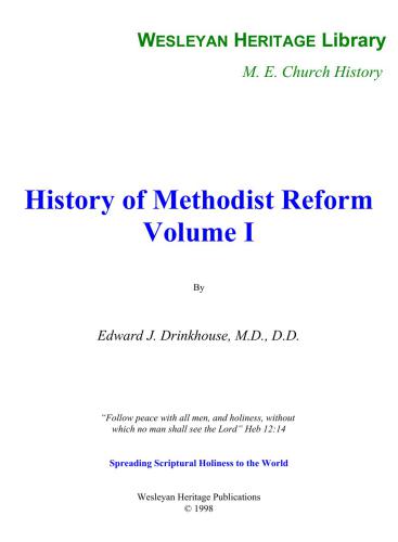 History of Methodist Reform. Vol. 1