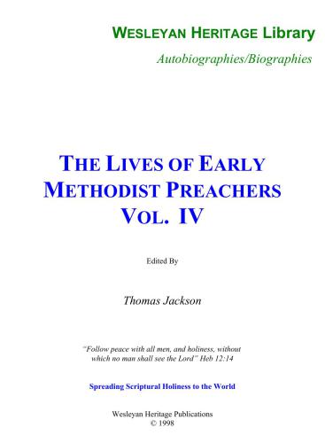 The Lives of Early Methodist Preachers. Vol. IV