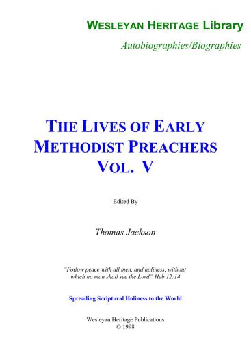 The Lives of Early Methodist Preachers. Vol. V
