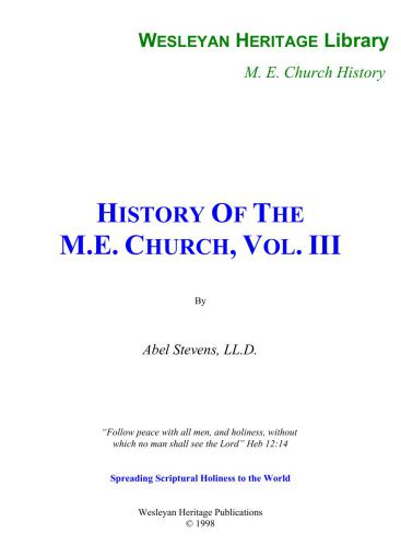History of the Methodist Episcopal Church. Vol. III