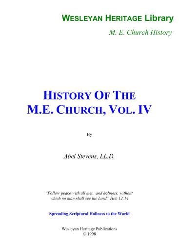 History of the Methodist Episcopal Church. Vol. IV