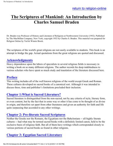 The Scriptures of Mankind: An Introduction