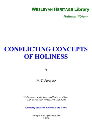Conflicting Concepts of Holiness