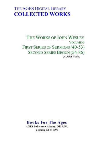 First Series of Sermons (40-53). Second Series Begun (54-86)