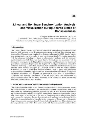 Linear and Nonlinear Syncronization Analysis ans Visualisation during Altered States of Consciousness