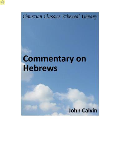 Commentary on Hebrews