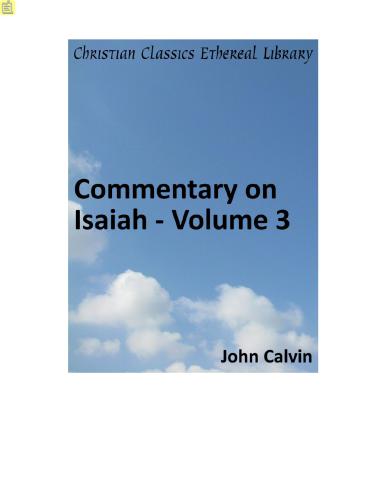 Commentary on Isaiah. Volume 3