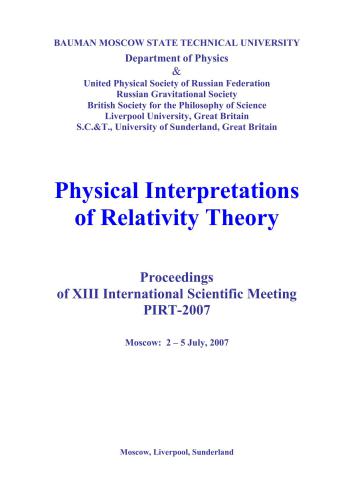 Physical Interpretation of Relativity Theory