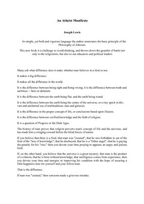An Atheist Manifesto