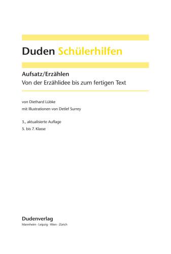 Duden Schülerhilfen Deutsch 5. bis 7. Klasse: Aufsatz / Erzählen