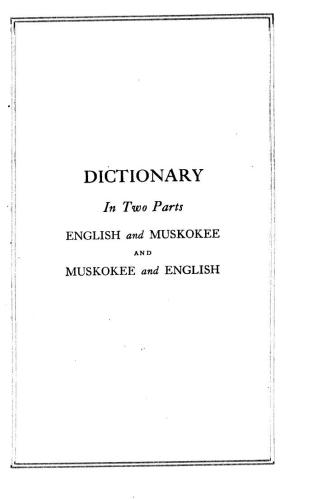 English and Muskokee - Creek - Dictionary