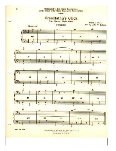 Grandfather's clock. Quartet