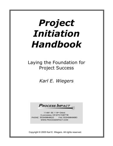 Project Initiation. Handbook Laying the Foundation for Project Success
