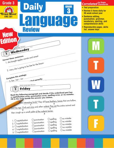Evan-Moor Educational Publishers. Daily Language Review, Grade 3