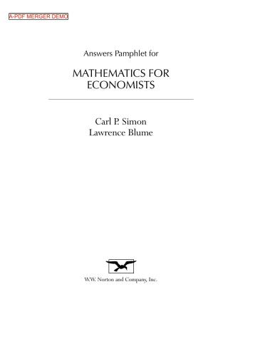 Economics, Mathematical Solutions
