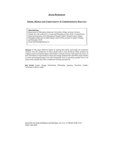 Anime, Manga and christianity: A comprehensive analysis