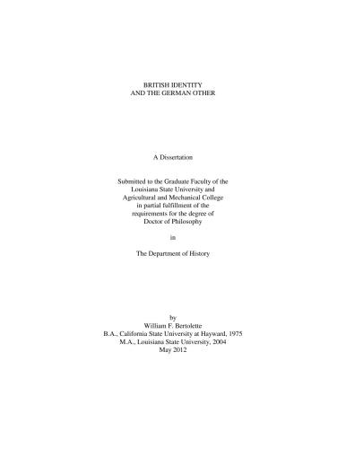 British Identity and the German Order