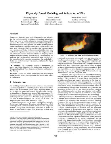 Physically Based Modeling and Animation of Fire