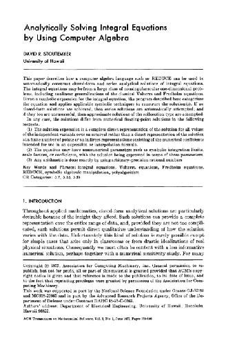 Solving integral equations in CAS