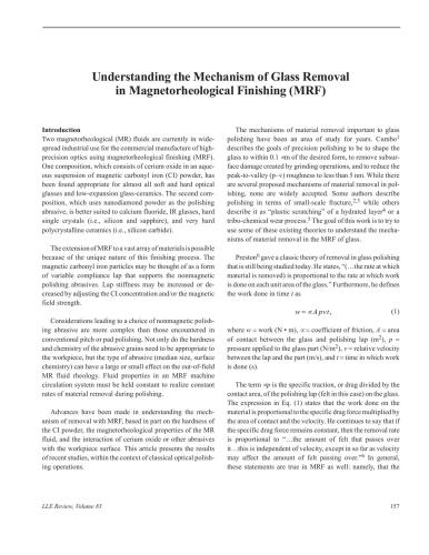 Understanding the mechanism of glass removal in magnetorheological finishing (MRF)