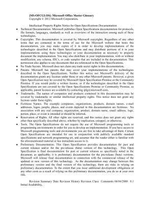 Microsoft Corp. MS-OFCGLOS: Microsoft Office Master Glossary