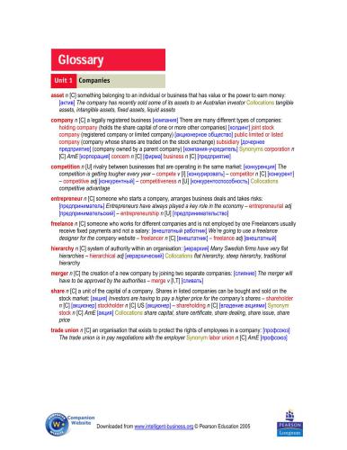 Intelligent Business Intermediate. English-Russian Mini-Dictionary