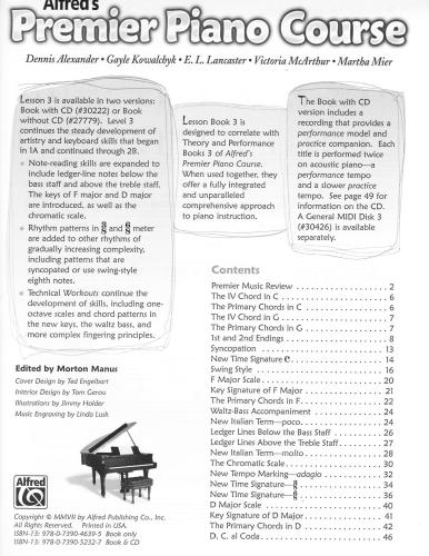 Alfred's Premier Piano Course. Lesson 3