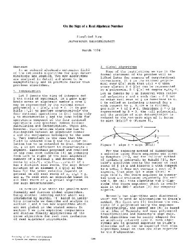 Sign of algebraic numbers