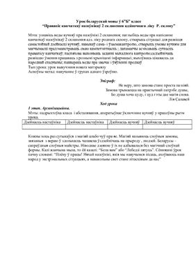 Урок беларускай мовы для 6 класа: Правапіс канчаткаў назоўнікаў 2-га скланення адзіночнага ліку Р. склону