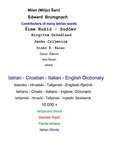 Istrian - Croatian - Italian - English Dictionary