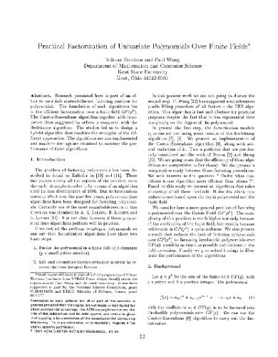 Practical factorization of polynomials over finite fields