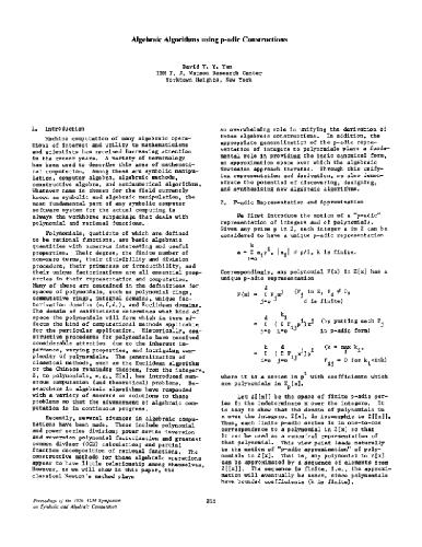 Algebraic algorithms using p-adic numbers